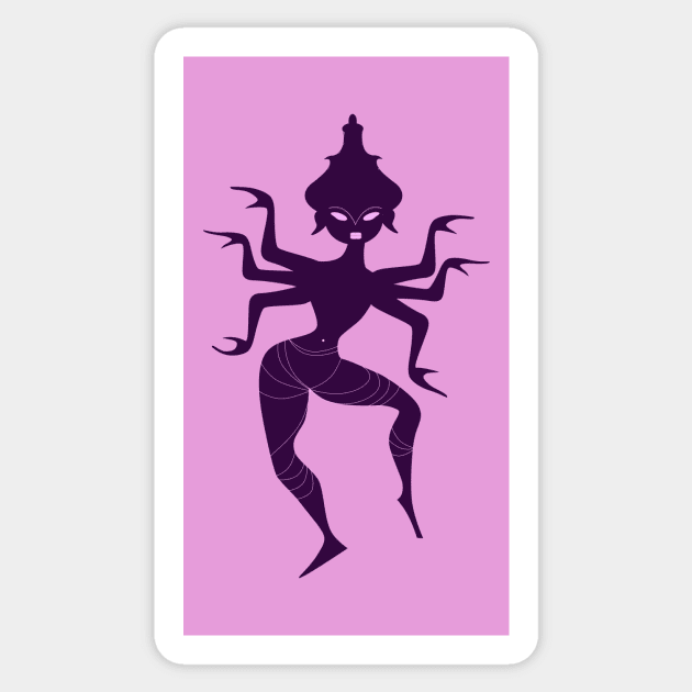 Durga Dancing Figure Sticker by skipperjeff